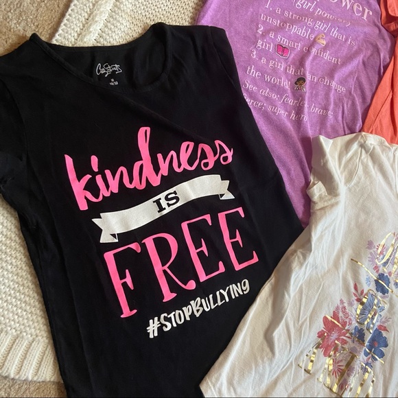 Sold: Girls 10/12 Girl Power Tees - Picture 2 of 7